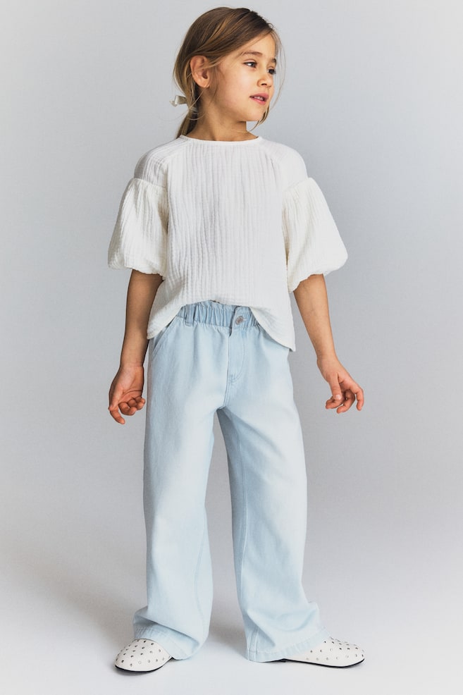 Широкие джинсы с застежкой «бумажный пакет» H&M, синий
Широкие джинсы с застежкой «бумажный пакет» H&M, синий