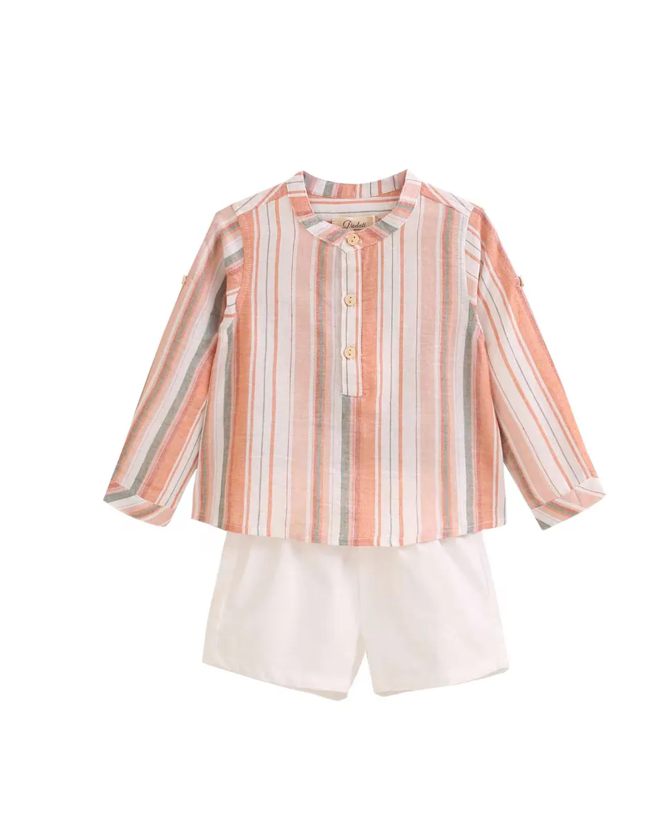 Комплект из рубашки с длинным рукавом и белыми шортами Dadati, оранжевый
Комплект из рубашки с длинным рукавом и белыми шортами Dadati, оранжевый