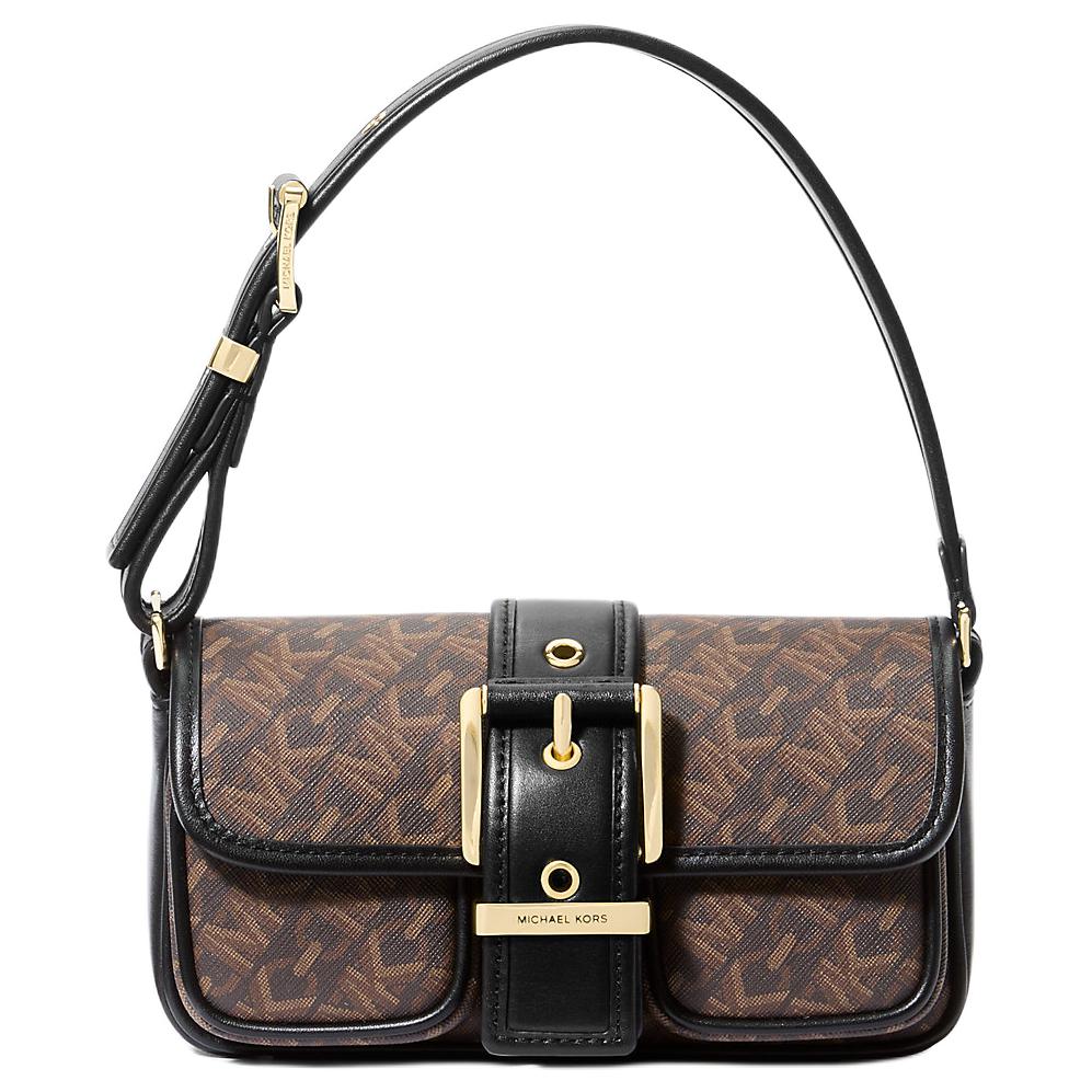 Сумка через плечо из лакированного полотна с полиэстеровой подкладкой, очень маленькая, женская, коричнево-черная MICHAEL KORS
Сумка через плечо из лакированного полотна с полиэстеровой подкладкой, очень маленькая, женская, коричнево-черная MICHAEL KORS