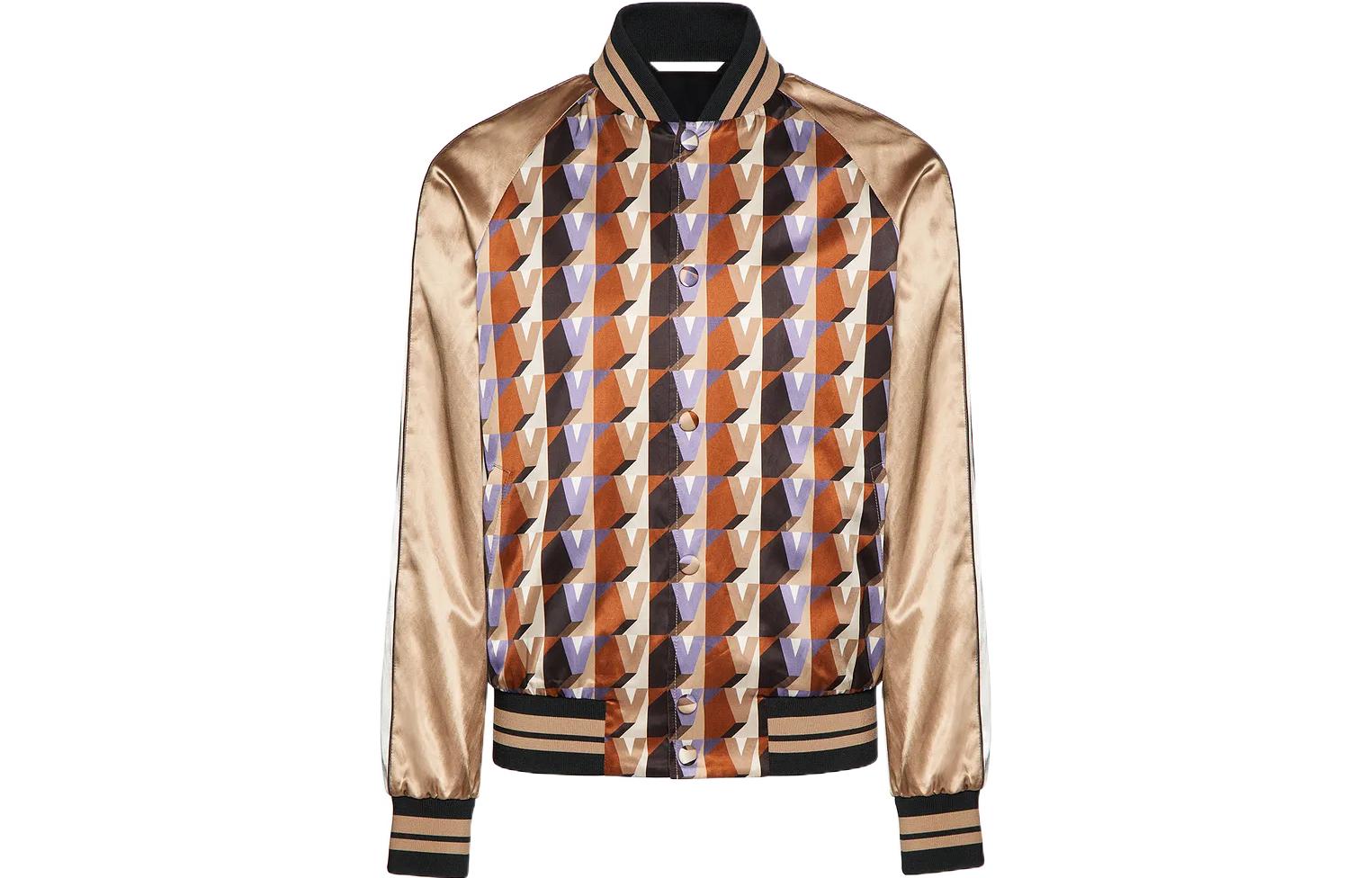 Геометрическая принтованная длинная бомбер Валентино, желтый 
Геометрическая принтованная длинная бомбер Валентино, желтый