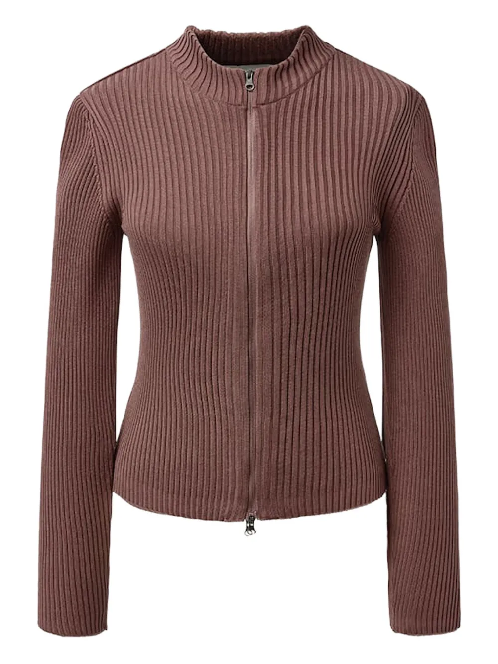 Кардиган в рубчик с высоким воротником Amomento, коричневый
Кардиган в рубчик с высоким воротником Amomento, коричневый