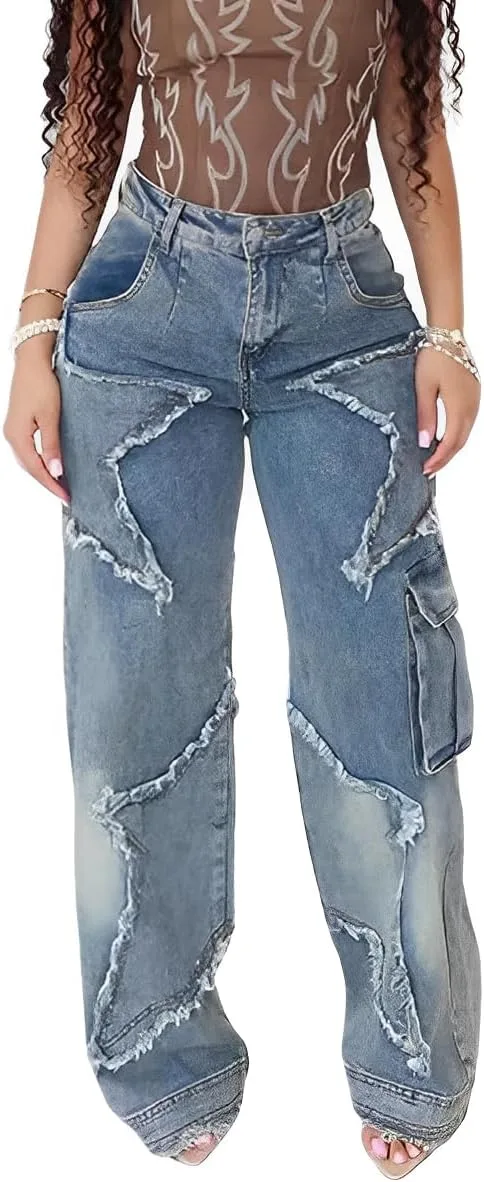 Женские джинсы High Waist Baggy Ripped с прямыми штанинами и звездными кистями CHEZVOGUE
Женские джинсы High Waist Baggy Ripped с прямыми штанинами и звездными кистями CHEZVOGUE