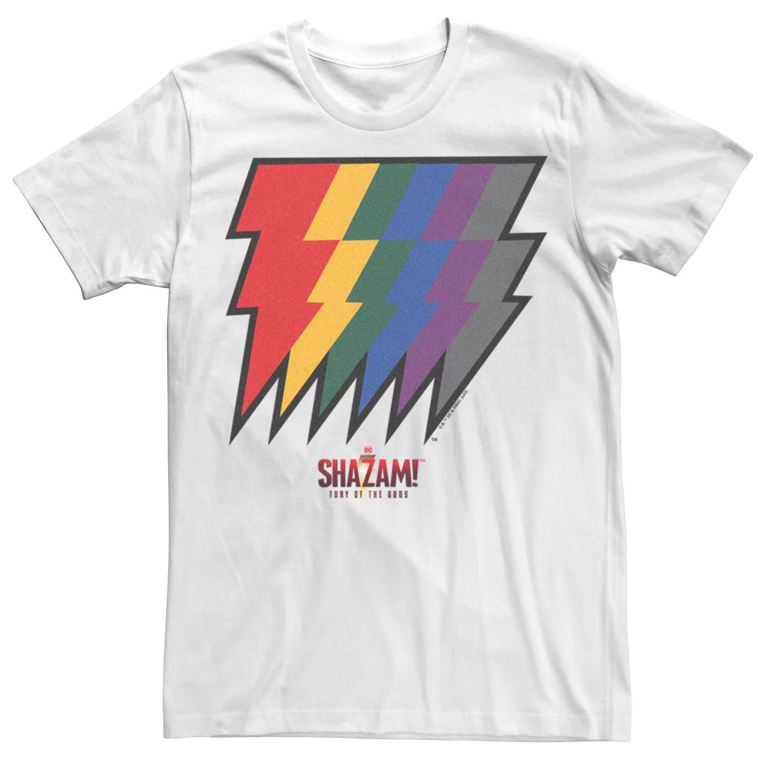 Мужская футболка с логотипом Shazam Fury Of The Gods Rainbos Bolts Licensed Character
Мужская футболка с логотипом Shazam Fury Of The Gods Rainbos Bolts Licensed Character