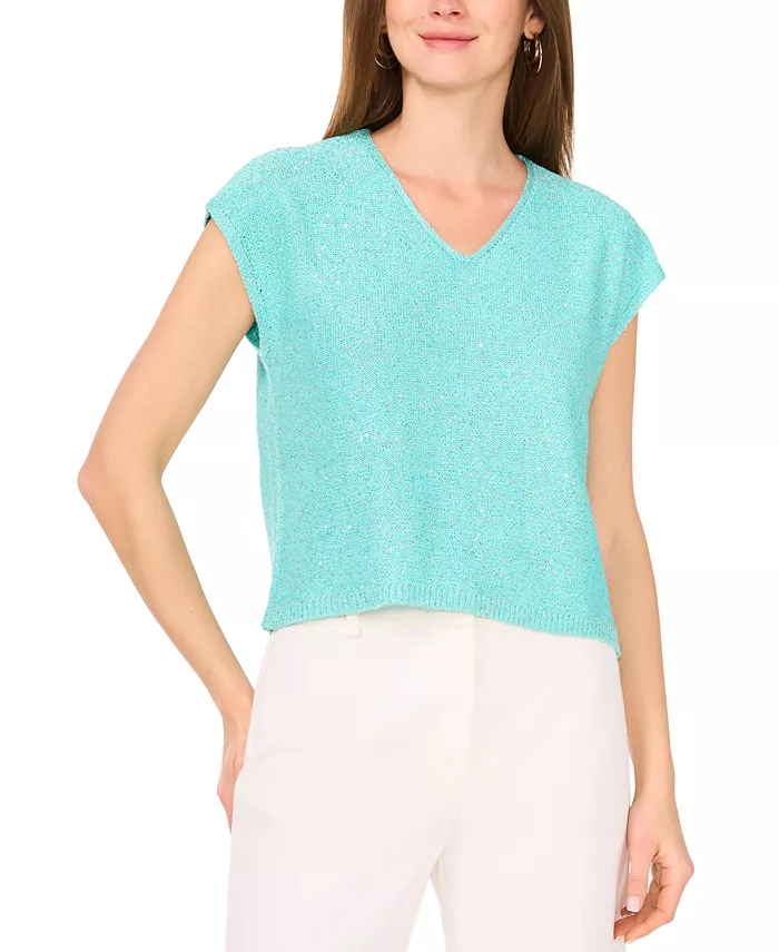 Женский свитер с V-образным вырезом и короткими рукавами Shine Vince Camuto, синий
Женский свитер с V-образным вырезом и короткими рукавами Shine Vince Camuto, синий