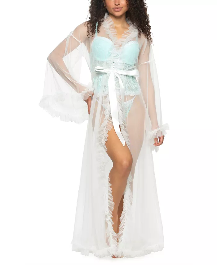 Женский пеньюар из тюля с широкими рукавами и оборками Jezebel, белый
Женский пеньюар из тюля с широкими рукавами и оборками Jezebel, белый