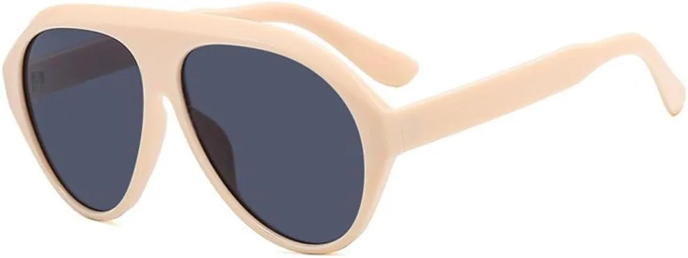 Модные овальные солнцезащитные очки для женщин и мужчин в стиле ретро с увеличенной оправой, трендовые очки с защитой от УФ-излучения UV400 MTZJH, Beige Grey
Модные овальные солнцезащитные очки для женщин и мужчин в стиле ретро с увеличенной оправой, трендовые очки с защитой от УФ-излучения UV400 MTZJH, Beige Grey