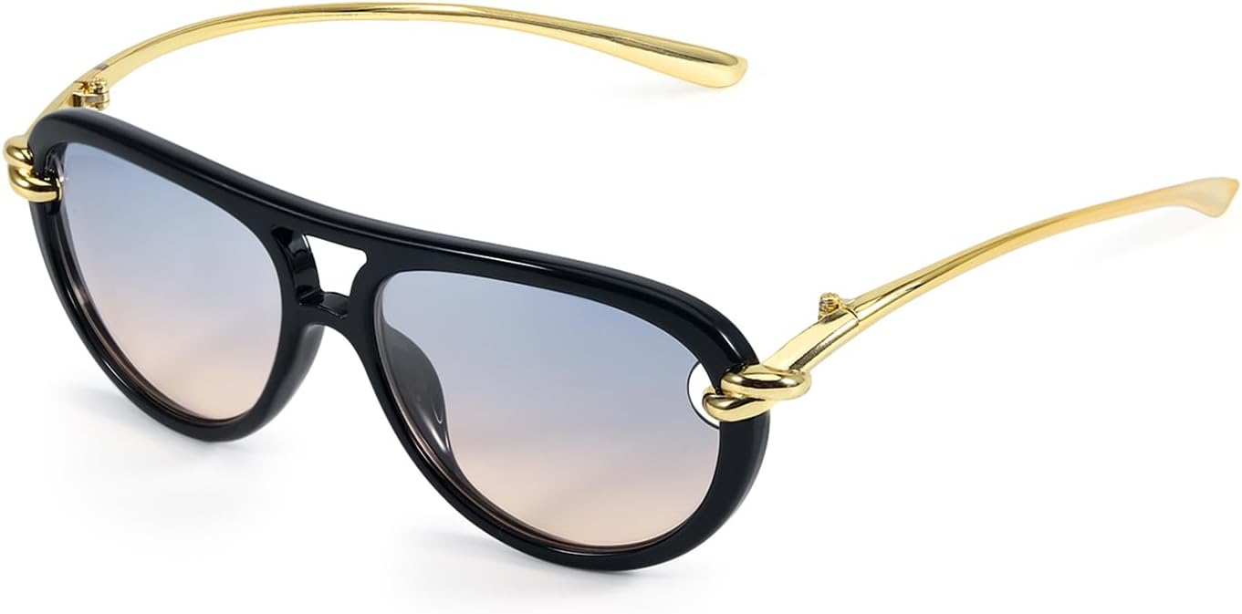 Солнцезащитные очки-авиаторы Chicid для женщин и мужчин, модные и стильные металлические дизайнерские солнцезащитные очки с защитой UV400 2025 Shades, A04 Black Frame/Gradient Blue Lens
Солнцезащитные очки-авиаторы Chicid для женщин и мужчин, модные и стильные металлические дизайнерские солнцезащитные очки с защитой UV400 2025 Shades, A04 Black Frame/Gradient Blue Lens