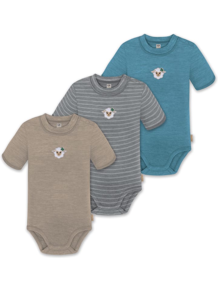 Normani Outdoor Sports Комплект из 3 унисекс комбинезонов-боди с короткими рукавами и пуговицами из мериносовой шерсти для младенцев, синего/серого/бежевого цвета
Normani Outdoor Sports Комплект из 3 унисекс комбинезонов-боди с короткими рукавами и пуговицами из мериносовой шерсти для младенцев, синего/серого/бежевого цвета