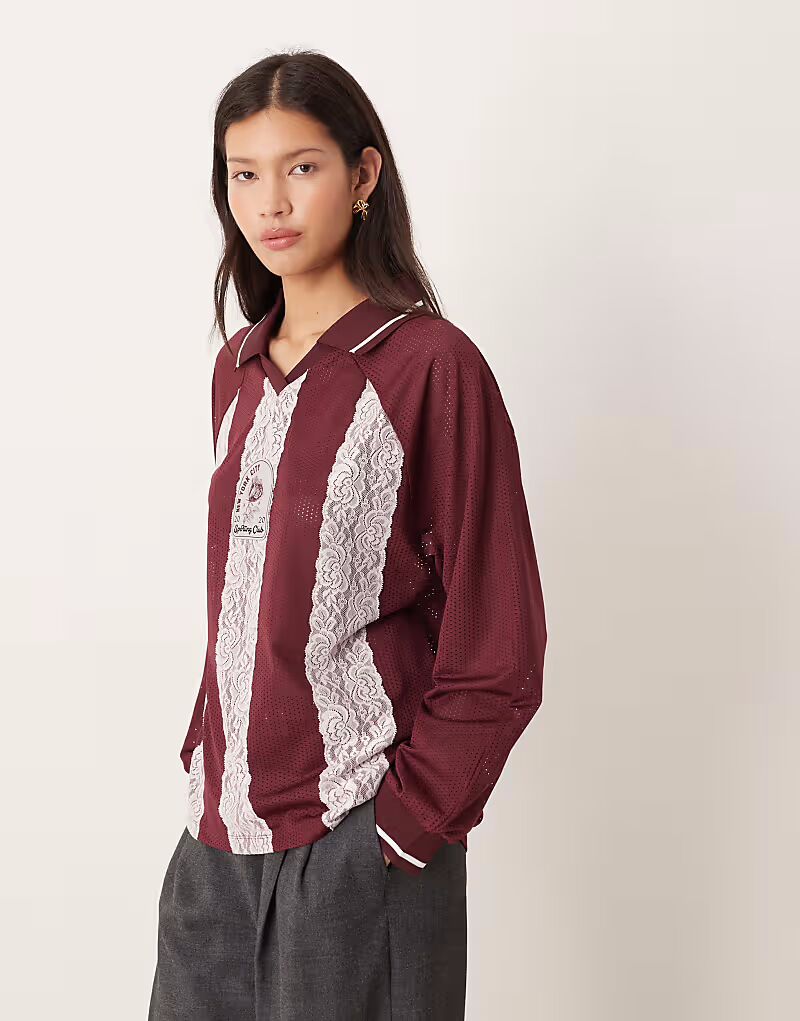 Футболка с длинными рукавами, полосками и кружевом в розово-бордовых тонах Asos Design, Розовый, Футболка с длинными рукавами, полосками и кружевом в розово-бордовых тонах Asos Design
Футболка с длинными рукавами, полосками и кружевом в розово-бордовых тонах Asos Design, Розовый, Футболка с длинными рукавами, полосками и кружевом в розово-бордовых тонах Asos Design