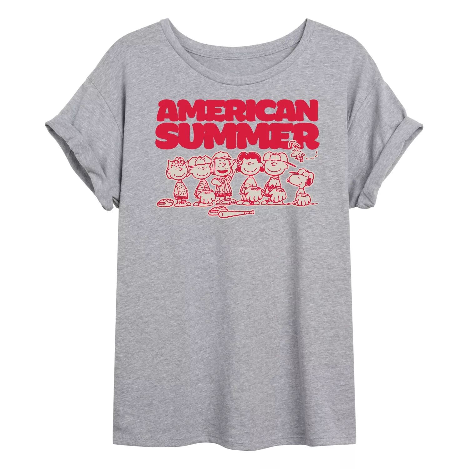 Летняя бейсбольная футболка Peanuts Snoopy для детей с струящимся рисунком и рисунком Licensed Character, серый 
Летняя бейсбольная футболка Peanuts Snoopy для детей с струящимся рисунком и рисунком Licensed Character, серый