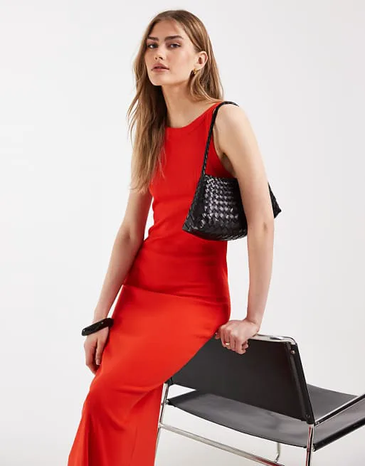 Ярко-оранжевое платье миди в рубчик ASOS DESIGN
Ярко-оранжевое платье миди в рубчик ASOS DESIGN