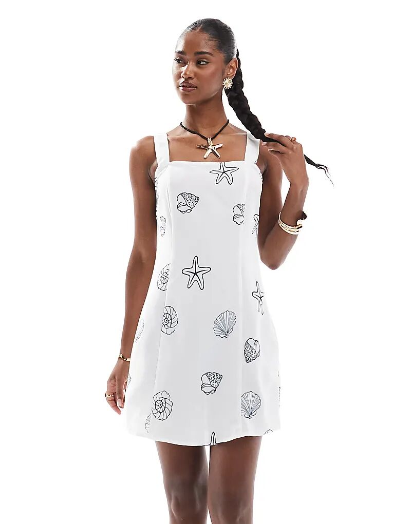 Мини-платье Vero Moda на бретельках с принтом ракушек 
Мини-платье Vero Moda на бретельках с принтом ракушек