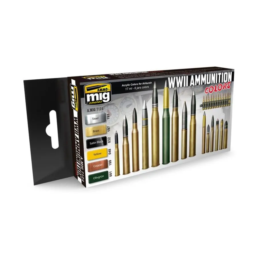 Цвета боеприпасов времен Второй мировой войны, Acrylic Paint Sets
Цвета боеприпасов времен Второй мировой войны, Acrylic Paint Sets