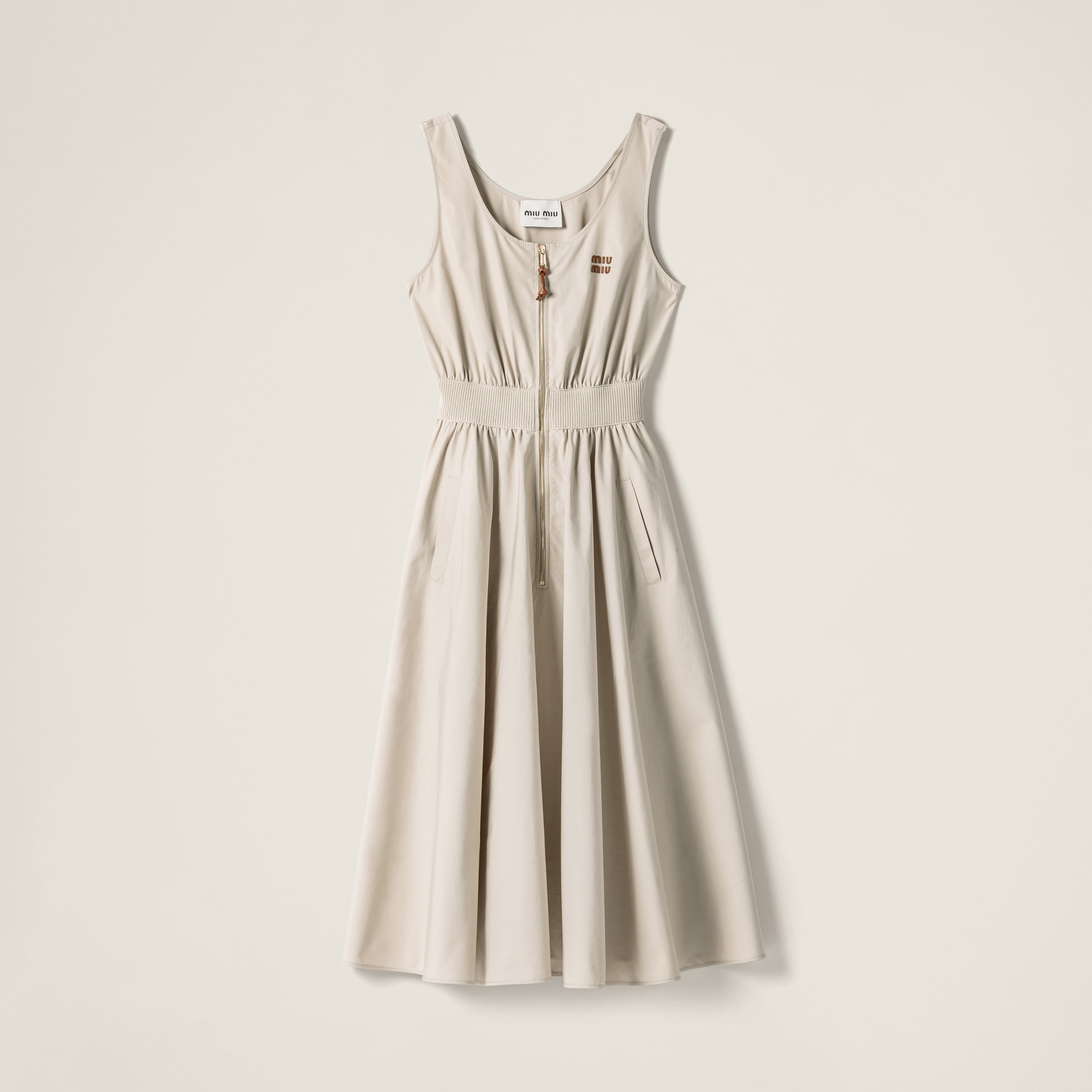 Платье из панамского хлопка MIU MIU, известняк
Платье из панамского хлопка MIU MIU, известняк