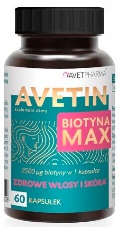 Avet Pharma, Биотин Макс для волос и ногтей, 60 капсул. 
Avet Pharma, Биотин Макс для волос и ногтей, 60 капсул.
