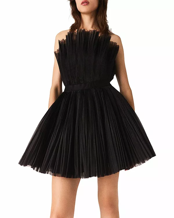 Платье-Бюстье из плиссированного тюля с гофрированными складками. Maje, черный
Платье-Бюстье из плиссированного тюля с гофрированными складками. Maje, черный