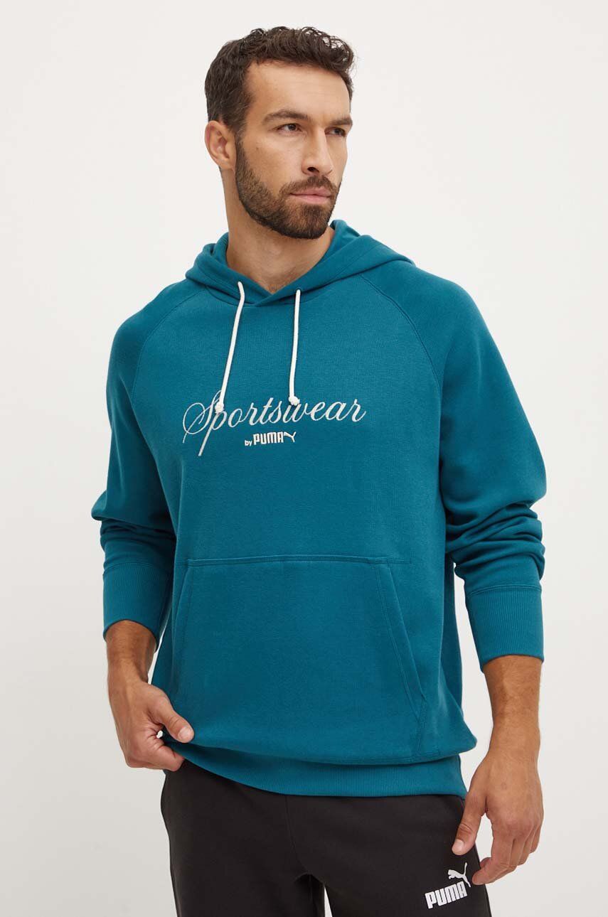 Хлопковая толстовка Puma, бирюзовый
Хлопковая толстовка Puma, бирюзовый