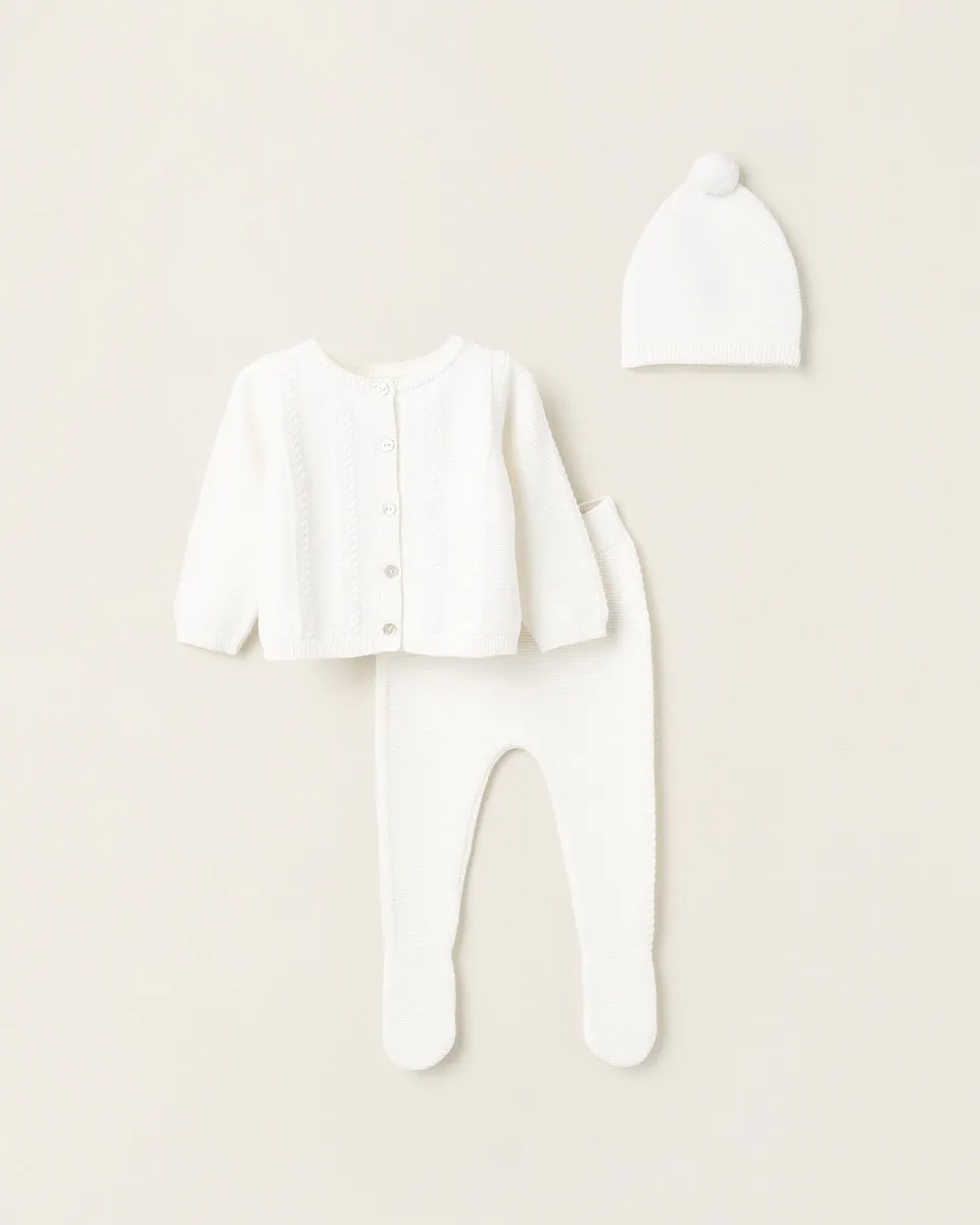 Детский вязаный комплект из 100% хлопка Zippy, белый
Детский вязаный комплект из 100% хлопка Zippy, белый