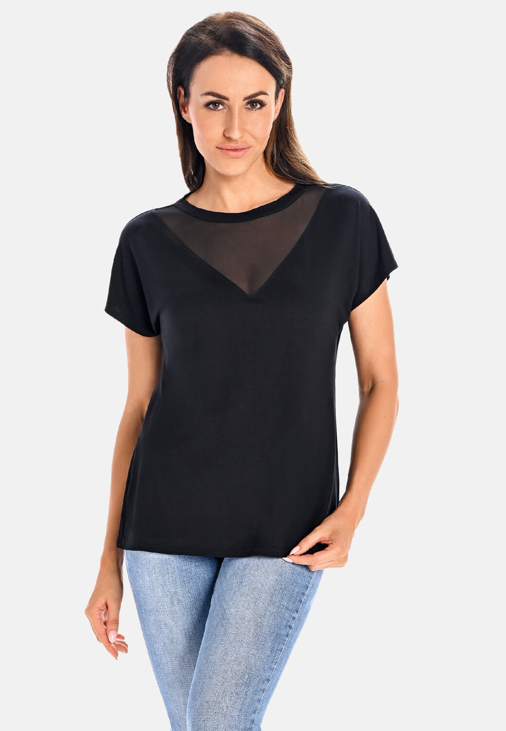 Блуза Teyli Damen Bambushemd mit Mesh Cora, черный 
Блуза Teyli Damen Bambushemd mit Mesh Cora, черный