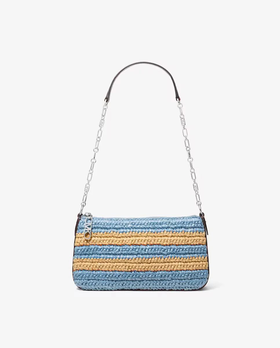 Плетеная соломенная сумка через плечо с цепочной ручкой Michael Michael Kors, светло-голубой
Плетеная соломенная сумка через плечо с цепочной ручкой Michael Michael Kors, светло-голубой