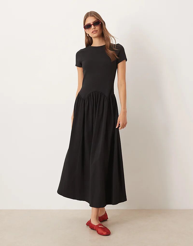 Платье миди с короткими рукавами и заниженной талией ASOS DESIGN черного цвета
Платье миди с короткими рукавами и заниженной талией ASOS DESIGN черного цвета