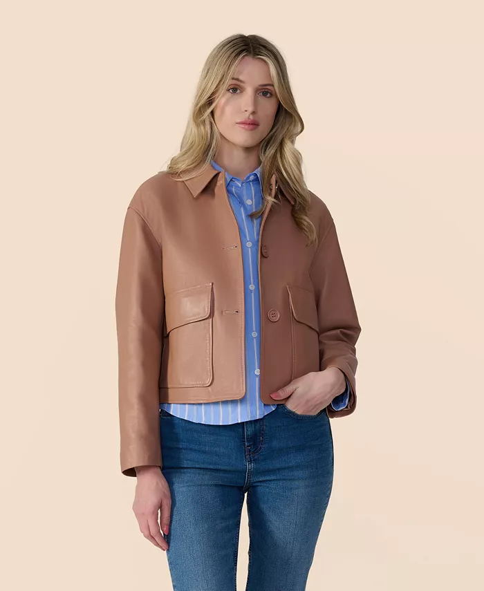 Женская укороченная кожаная куртка Furniq UK, коричневый
Женская укороченная кожаная куртка Furniq UK, коричневый