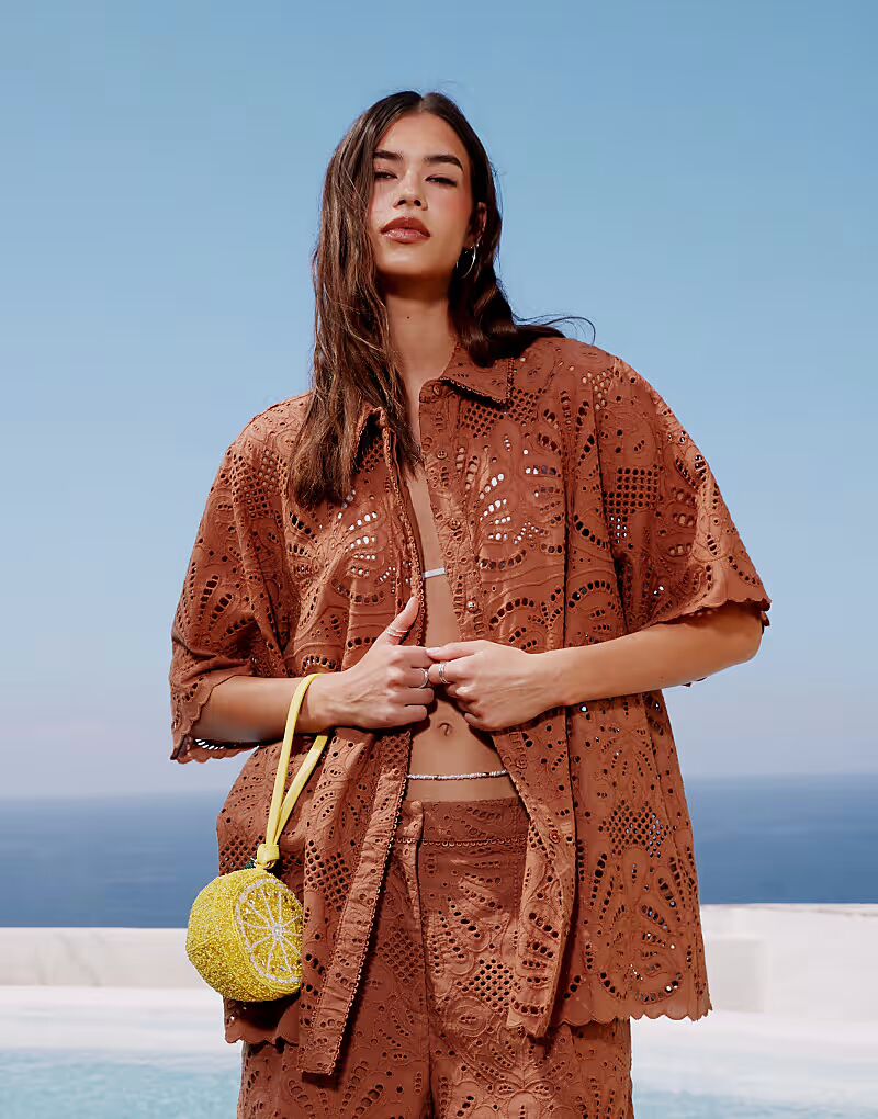 Рубашка-сорочка премиум-класса ASOS DESIGN цвета мокко
Рубашка-сорочка премиум-класса ASOS DESIGN цвета мокко