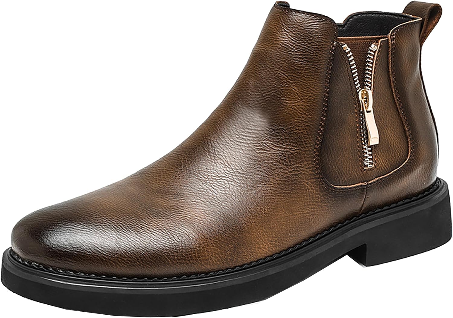 Мужские повседневные ботинки Santimon Chelsea, модные кожаные чукка с двойной боковой молнией, коричневый
Мужские повседневные ботинки Santimon Chelsea, модные кожаные чукка с двойной боковой молнией, коричневый