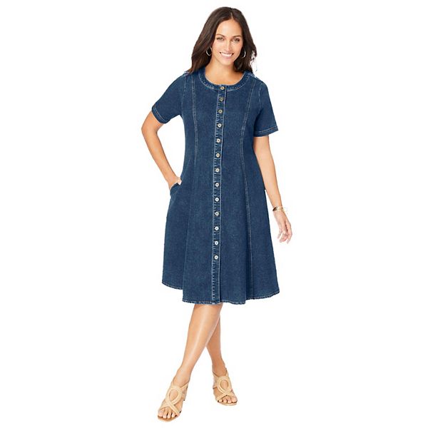 Женское платье из денима на пуговицах plus size Jessica London, Medium Stonewash
Женское платье из денима на пуговицах plus size Jessica London, Medium Stonewash