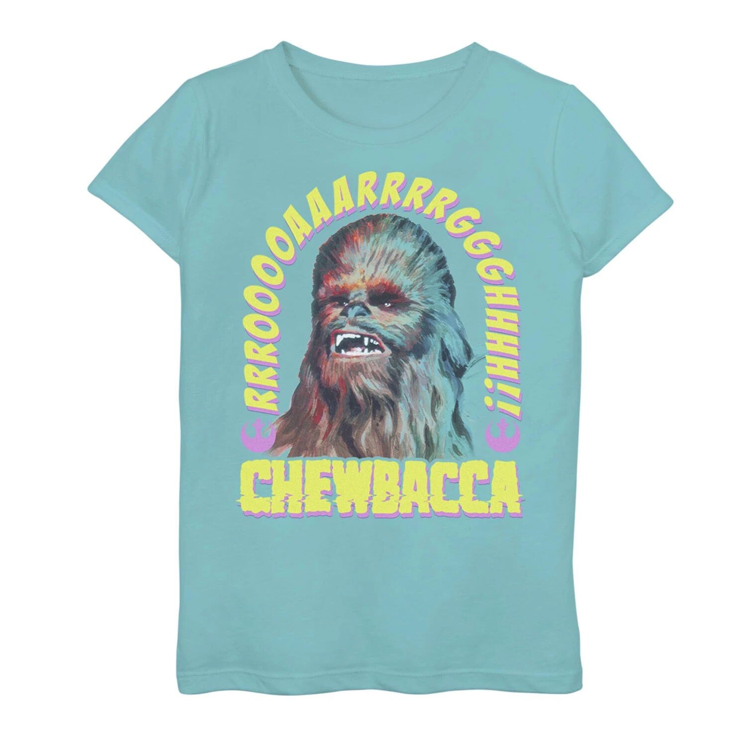 Футболка для девочек 7–16 лет с изображением «Звездных войн, Чубакка Рев» Star Wars
Футболка для девочек 7–16 лет с изображением «Звездных войн, Чубакка Рев» Star Wars