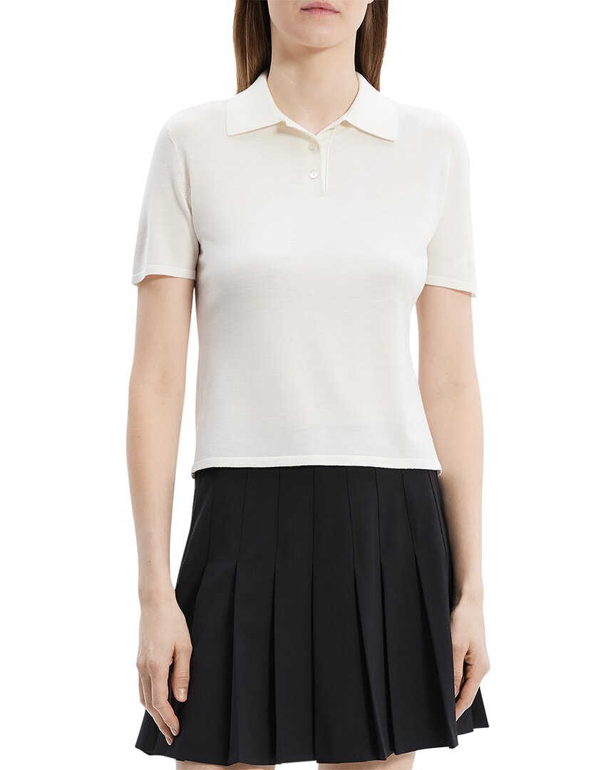 Тонкий поло свитер из мериносовой шерсти Theory, белый
Тонкий поло свитер из мериносовой шерсти Theory, белый