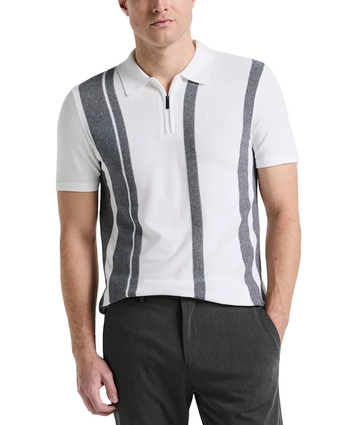 Мужская полосатая рубашка-поло на молнии Perry Ellis, белый
Мужская полосатая рубашка-поло на молнии Perry Ellis, белый