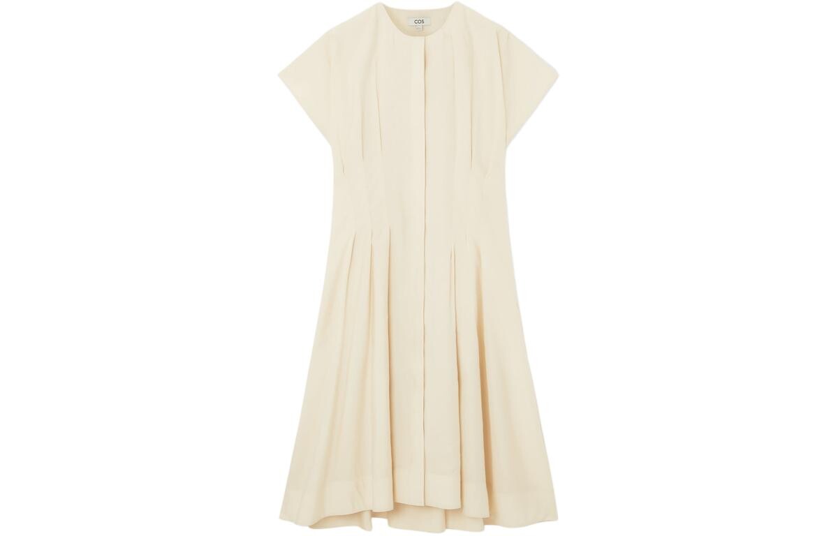 Платье с короткими рукавами женское цвета слоновой кости Cos
Платье с короткими рукавами женское цвета слоновой кости Cos