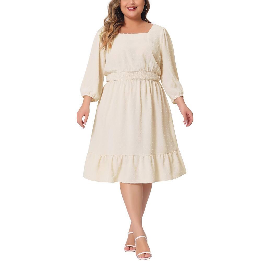 Женское платье миди больших размеров с присборенной талией и рукавами 3/4 в швейцарский горошек Agnes Orinda, цвет Apricot
Женское платье миди больших размеров с присборенной талией и рукавами 3/4 в швейцарский горошек Agnes Orinda, цвет Apricot