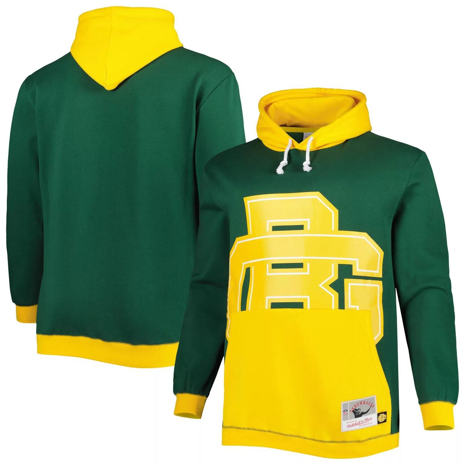 Мужской пуловер с капюшоном Mitchell & Ness Green/Gold Green Bay Packers Big & Tall Big Face
Мужской пуловер с капюшоном Mitchell & Ness Green/Gold Green Bay Packers Big & Tall Big Face