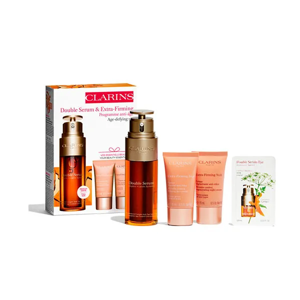 Дневной и ночной антивозрастной уход Cofre Doble Serum & Extra-Firming Clarins, 1 UD
Дневной и ночной антивозрастной уход Cofre Doble Serum & Extra-Firming Clarins, 1 UD