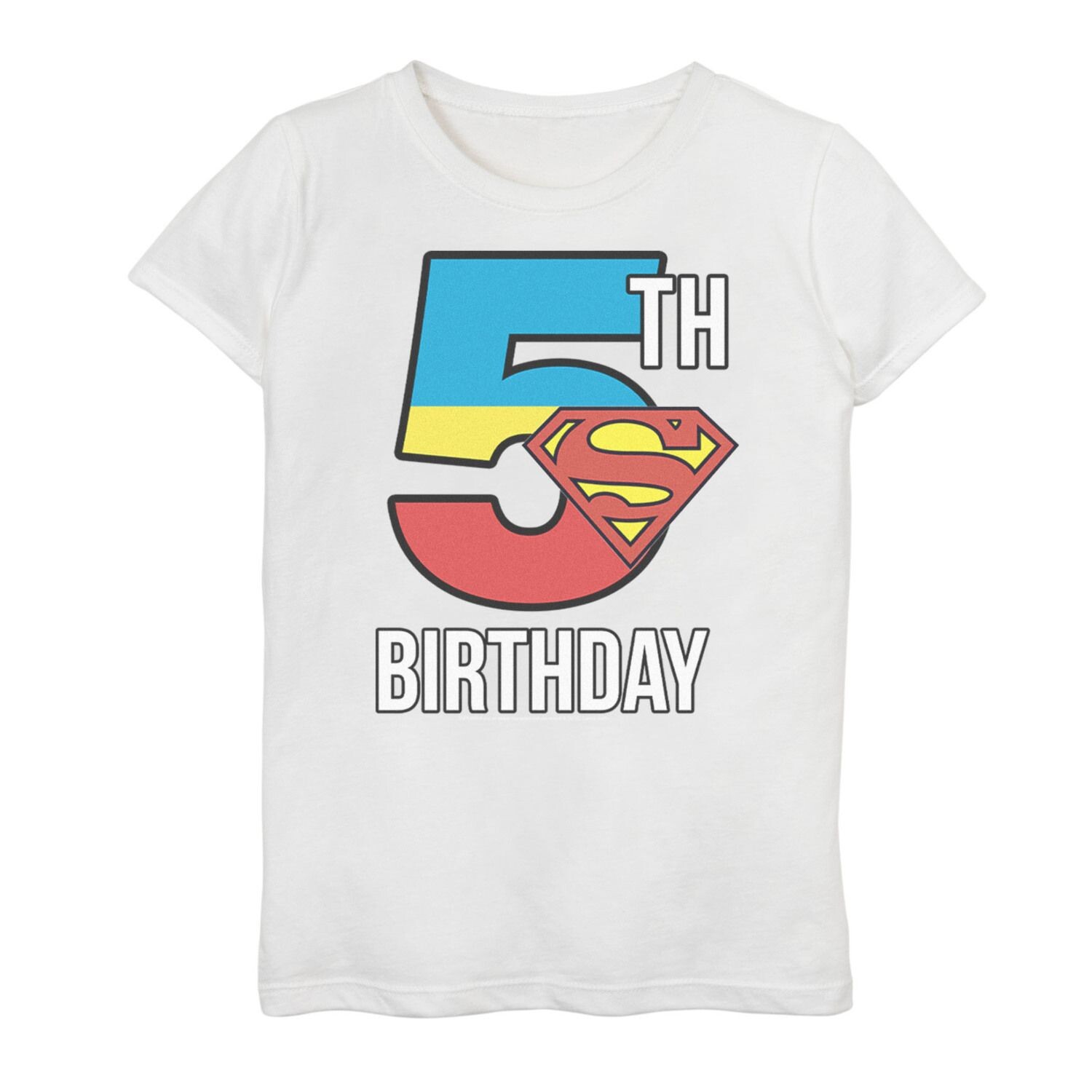 Футболка с плакатом на день рождения «Супермен Супер Пять» для девочек 7–16 лет Licensed Character 
Футболка с плакатом на день рождения «Супермен Супер Пять» для девочек 7–16 лет Licensed Character