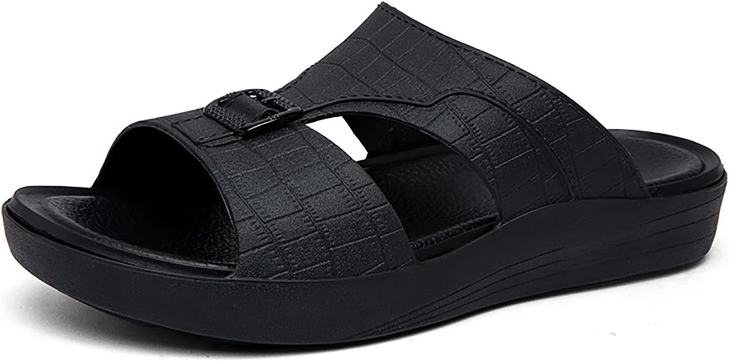 Мужские сандалии EGEBS на платформе из кожи с принтом, модная пряжка, отверстия для вентиляции, открытый носок, легкие, без застежки, повседневные шлепанцы для летнего использования на улице и дома, противоскользящие, пляжные сандалии, черный
Мужские сандалии EGEBS на платформе из кожи с принтом, модная пряжка, отверстия для вентиляции, открытый носок, легкие, без застежки, повседневные шлепанцы для летнего использования на улице и дома, противоскользящие, пляжные сандалии, черный