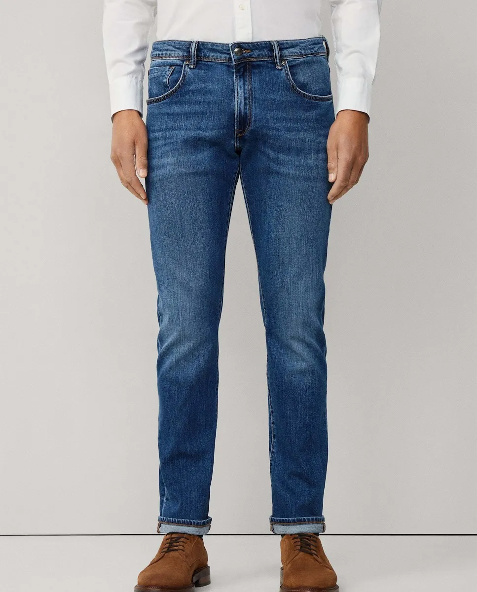 Эластичные мужские джинсы винтажной стирки облегающего кроя Hackett, синий
Эластичные мужские джинсы винтажной стирки облегающего кроя Hackett, синий