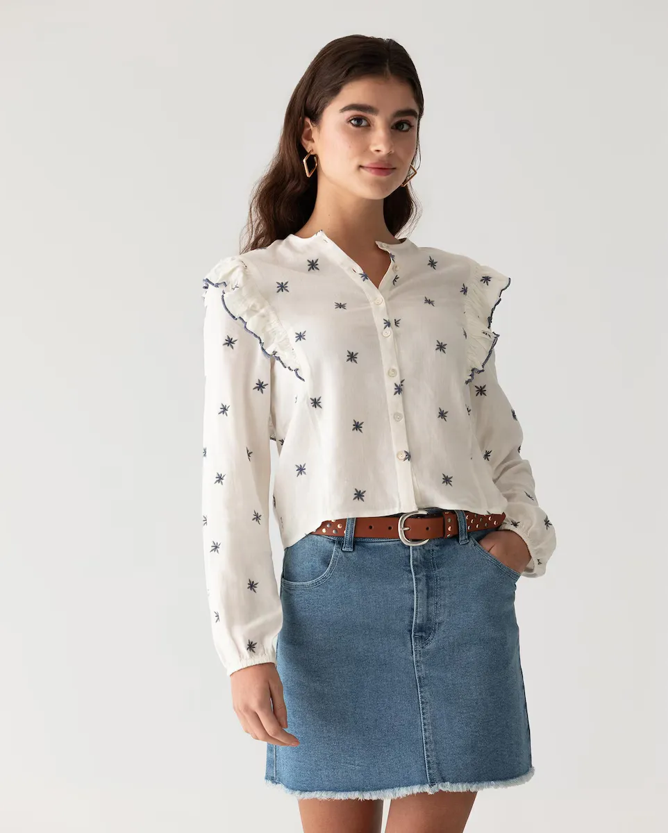 Женская блузка с длинными рукавами и застежкой на пуговицы Noon, белый
Женская блузка с длинными рукавами и застежкой на пуговицы Noon, белый