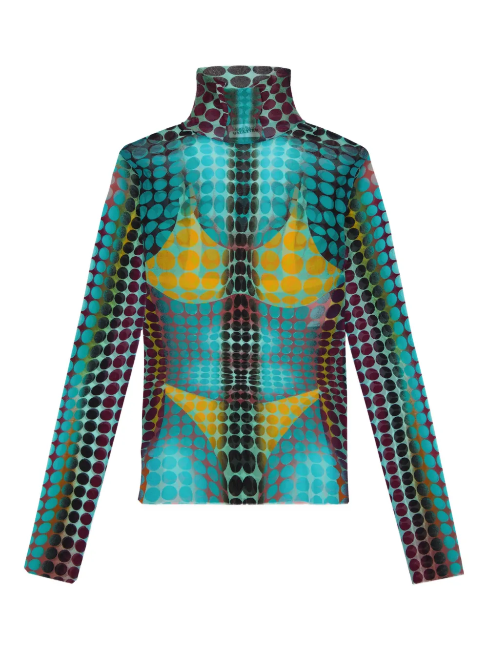 Топ с высоким воротом и принтом в горох Jean Paul Gaultier, синий
Топ с высоким воротом и принтом в горох Jean Paul Gaultier, синий