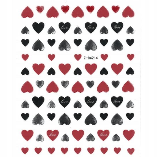 Тонкие самоклеящиеся наклейки для ногтей. Наклейка для дизайна ногтей темно-красная № Z-D4214., AllePaznokcie