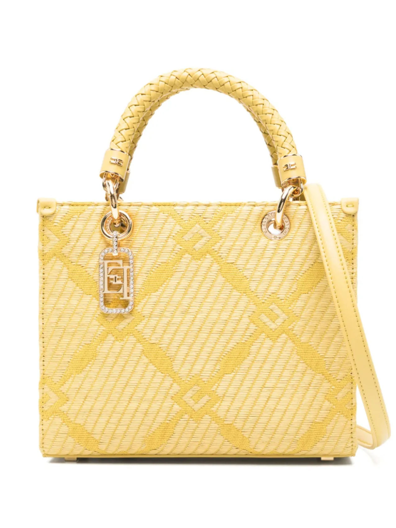 Жаккардовая сумка-тоут Elisabetta Franchi с узором, желтый
Жаккардовая сумка-тоут Elisabetta Franchi с узором, желтый