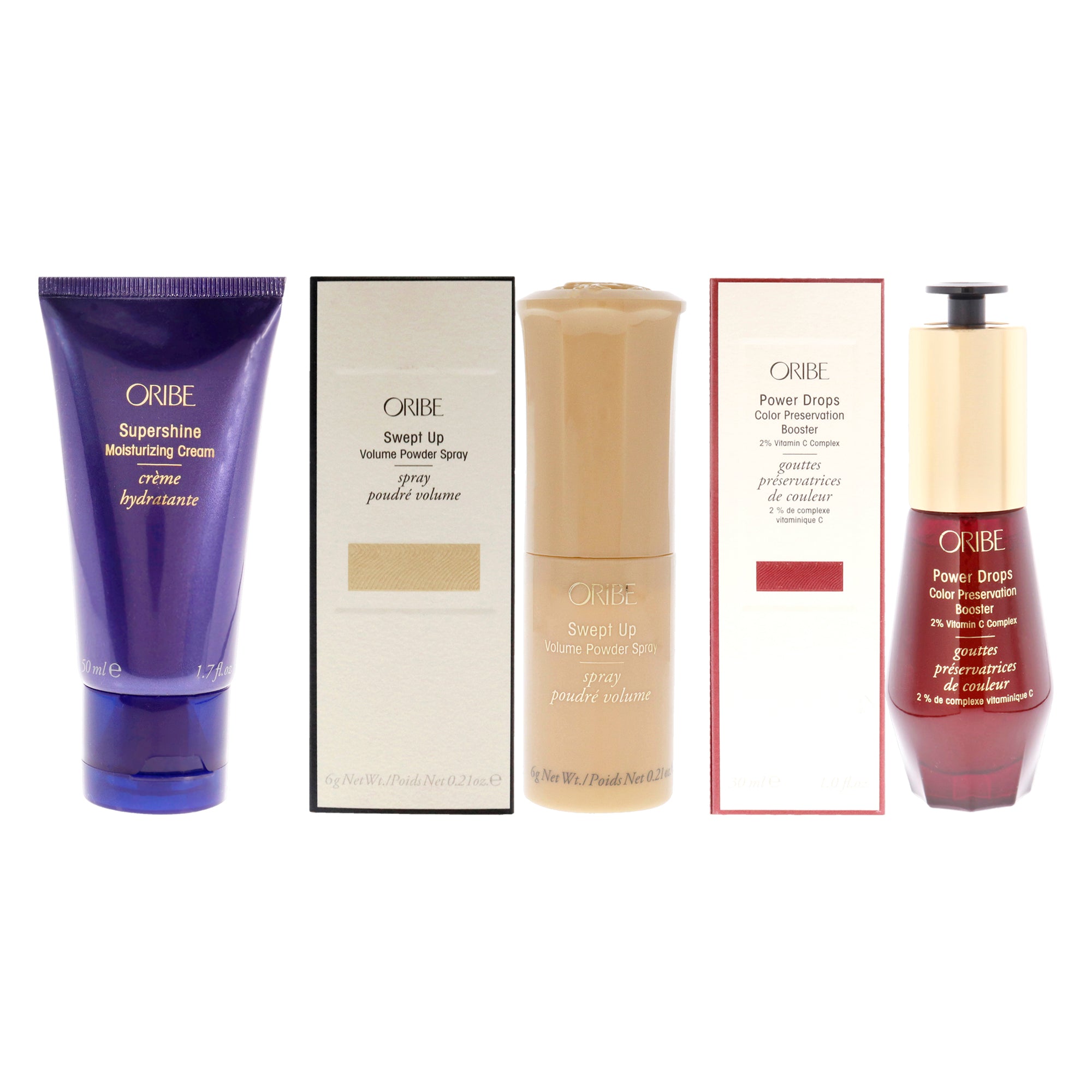 Набор Oribe от Oribe для унисекс - набор из 3 предметов: увлажняющий крем Supershine 1,7 унции, пудра-спрей Swept Up Volume 0,21 унции, усилитель сохранения цвета Power Drops 1 унция Oribe, Clear/Transparent
Набор Oribe от Oribe для унисекс - набор из 3 предметов: увлажняющий крем Supershine 1,7 унции, пудра-спрей Swept Up Volume 0,21 унции, усилитель сохранения цвета Power Drops 1 унция Oribe, Clear/Transparent