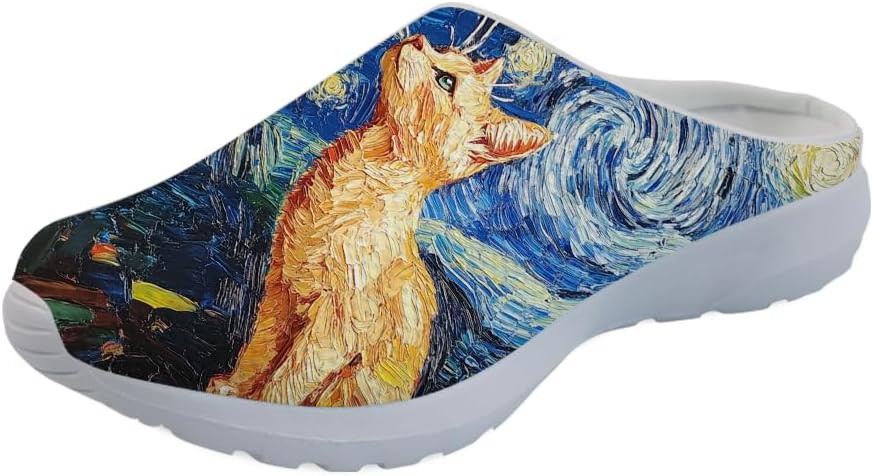 Женские сабо Forchrinse с принтом кошки, мужские кроссовки-тапочки Kitten для прогулок, с поддержкой свода стопы, садовые сабо с ортопедической стелькой, Iris Cat Starry Sky
Женские сабо Forchrinse с принтом кошки, мужские кроссовки-тапочки Kitten для прогулок, с поддержкой свода стопы, садовые сабо с ортопедической стелькой, Iris Cat Starry Sky