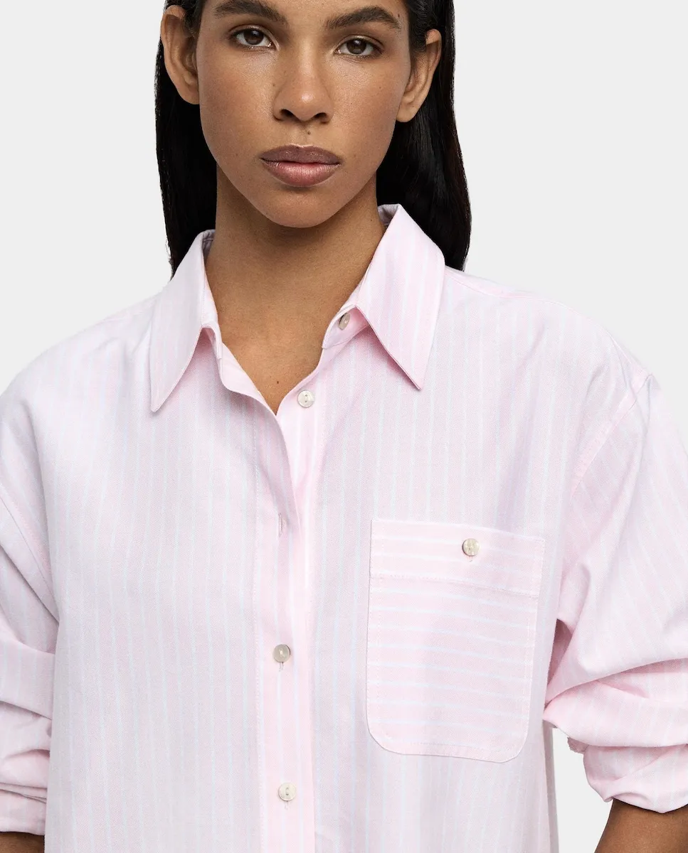 Женская рубашка с длинным рукавом в дипломатическую полоску Parfois, розовый/белый
Женская рубашка с длинным рукавом в дипломатическую полоску Parfois, розовый/белый