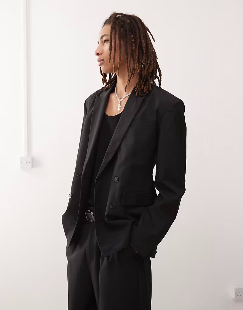 Приталенный двубортный пиджак Weekday Fabio черного цвета
Приталенный двубортный пиджак Weekday Fabio черного цвета