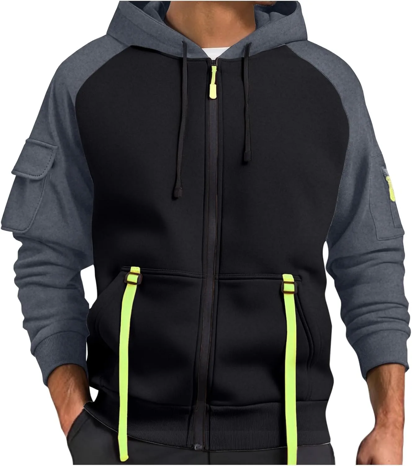 Мужская толстовка с капюшоном на молнии, с карманами
Мужская толстовка с капюшоном на молнии, с карманами