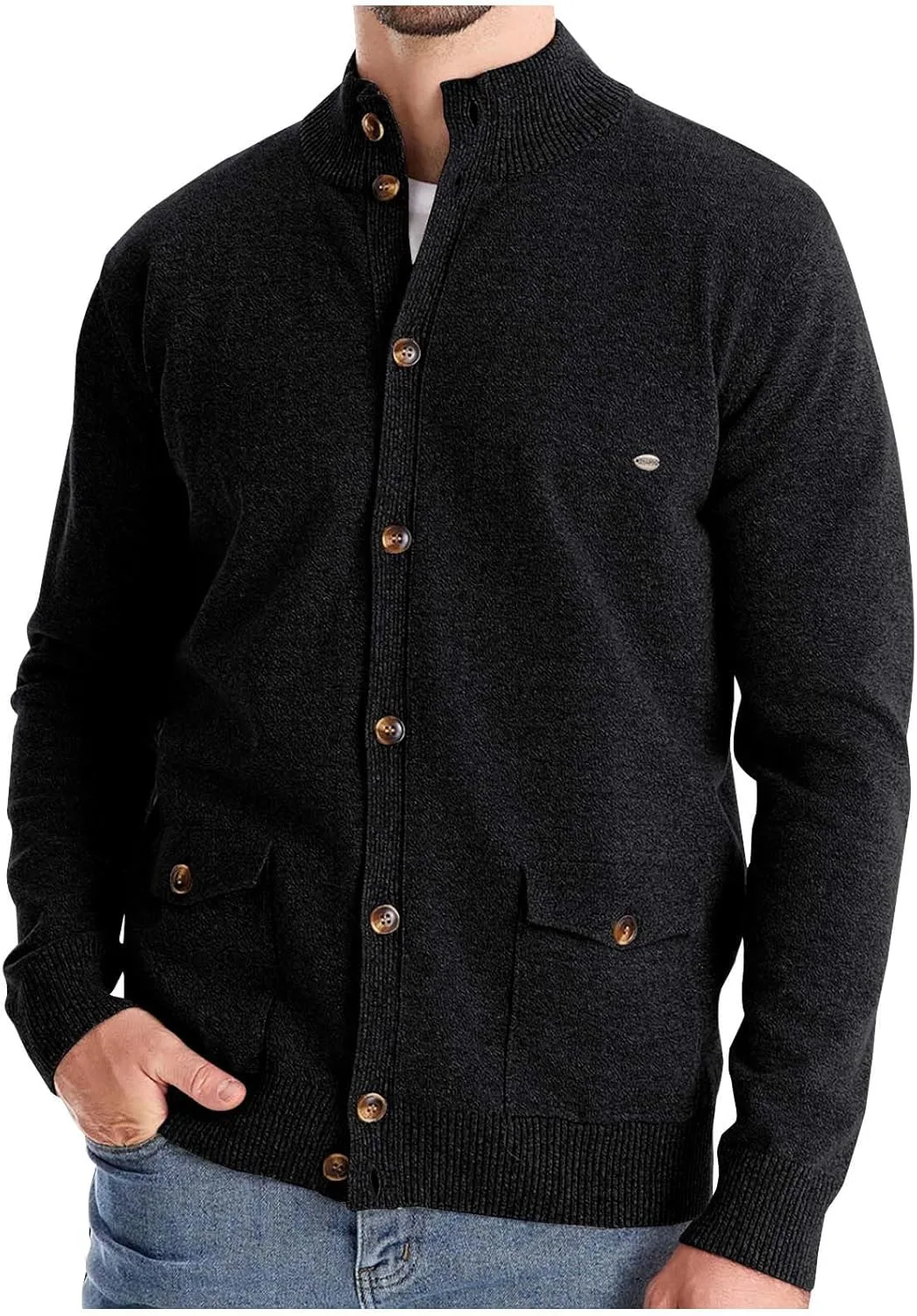 Кардиган для мужчин с воротником стойкой и карманами AQAYL
Кардиган для мужчин с воротником стойкой и карманами AQAYL