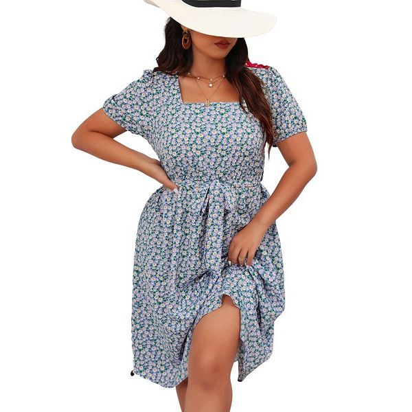 Женское платье plus size с запахом, квадратным вырезом, коротким рукавом и рюшами по подолу Yesfashion
Женское платье plus size с запахом, квадратным вырезом, коротким рукавом и рюшами по подолу Yesfashion